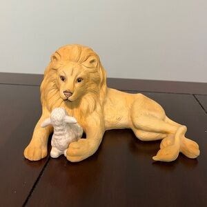 Vintage Enesco Lion with Lamb Figurine